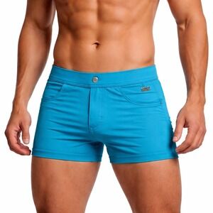 Andrew Christian Small (28-31) Turquoise Blue Swim Shorts 70052 NEW